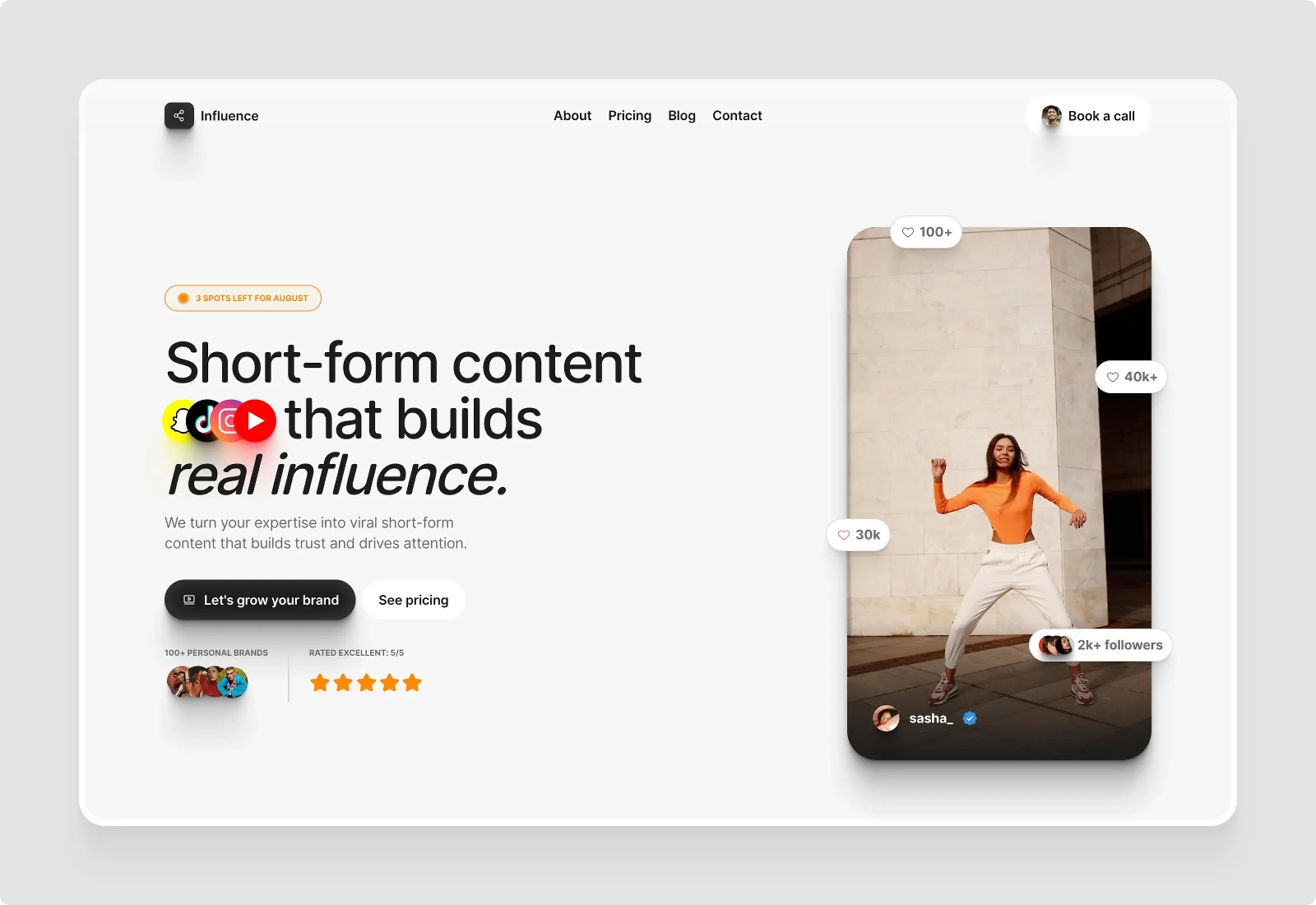 Influence — Short Form Video Agency